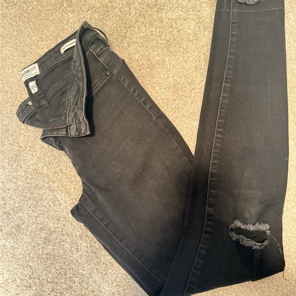 William Rast sculpted high rise Women's Black Distressed Jeans
